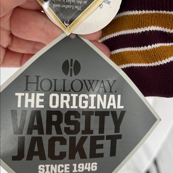 Holloway NWT leather letterman’s Jacket men’s large - Picture 3 of 11
